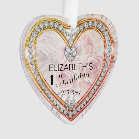 Roses roses |Diamants 1er anniversaire Keepsaké Or (devant)