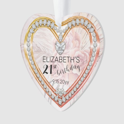 Roses roses |Diamants 21e anniversaire Keepsaké (devant)