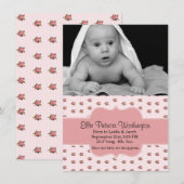 Roses roses douces Faire-part de naissance bébé fi (Devant / Derrière)