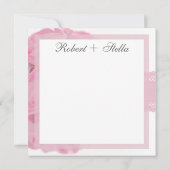 Roses roses et carte de remerciements de dentelle (Dos)