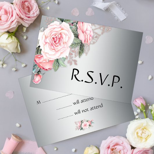 Roses roses et mariage argenté RSVP
