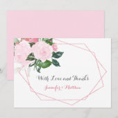 Roses roses et Merci plat géométrique | (Devant / Derrière)