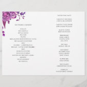 Roses roses et violettes. Programme de mariage pli (Dos)