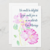 Roses roses Faire-part de mariage (Devant / Derrière)