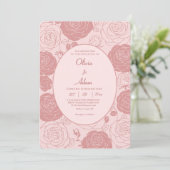 Roses roses Faire-part de mariage (Debout devant)