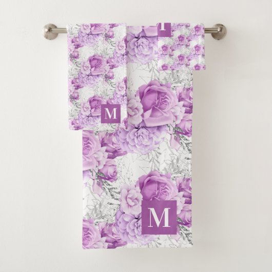 Roses roses fleurs blanc monogramme (En situation)