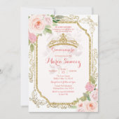 Roses roses mexicaines Mis Quince Invitation (Devant)