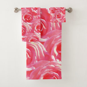 Roses roses motif photo Ensemble de serviettes de