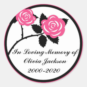 Roses roses noirs personnalisables autocollants sy