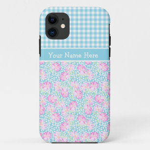 Roses roses, Papillons, En vichy : Coque iPhone 5/