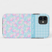 Roses roses, Papillons, En vichy : Coque iPhone 5/ (Dos (Horizontal))