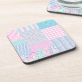 Roses roses, Papillons : Faux Dessous de verre en (Côté gauche)