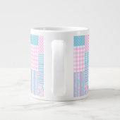 Roses roses, Papillons Faux Patchwork Jumbo Mug (Dos)