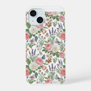 Roses roses pastel et papillon lavande vintage F