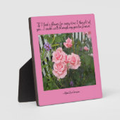 Roses roses Pensées de vous Tabletop Plaque (Recto)