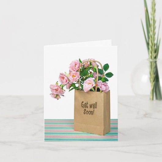 Roses roses pour carte de Bon rétablissement (Devant)