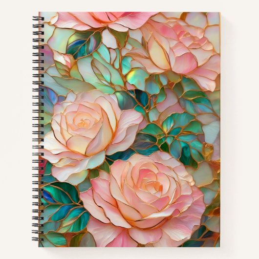 Roses roses romantiques Carnet en verre tendu (Devant)
