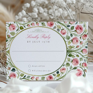 Roses roses rose Aquarelle Mariage Floral Carte RS
