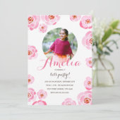 Roses roses rose photo Invitation d'anniversaire (Debout devant)