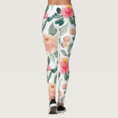 Roses roses rose vif modernes Leggings floraux (Dos)