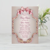 Roses roses roses Bébé Fille Douche Invitations (Debout devant)