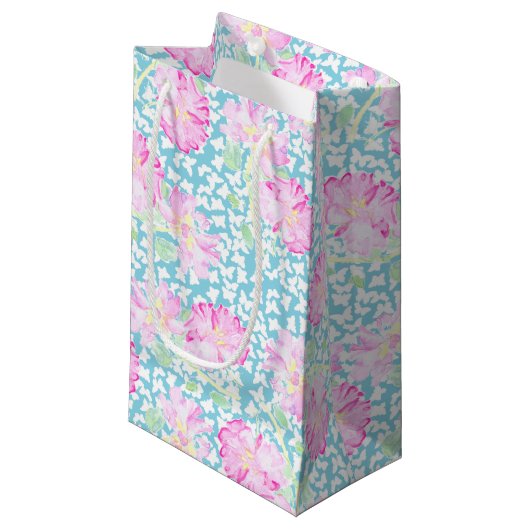 Roses Roses Roses Blancs, Bleu Petit Sac Cadeau (Devant Angle)