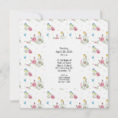 Roses Roses Roses Dans Une Invitation À La Douche  (Dos)