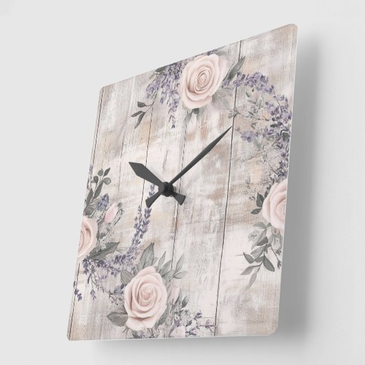 Roses roses roses élégantes et horloge murale de l (Angle)