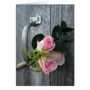 Roses roses roses et carte de porte d'étable