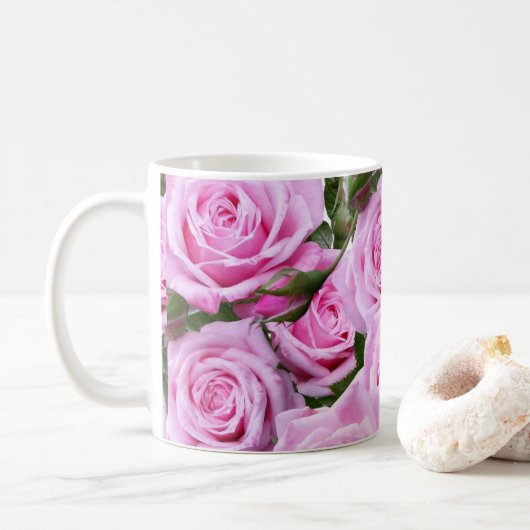 Roses roses roses florale Mug (Avec donut)
