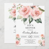 Roses roses roses florissantes Invitation de Fête  (Devant / Derrière)