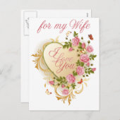 Roses roses roses pour femme Valentine carte posta (Devant / Derrière)