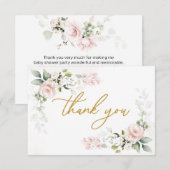 Roses roses Roses Roses Roses Baby shower Merci (Devant / Derrière)