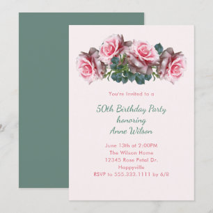Roses Roses Roses Roses Son Invitation De Fête Ann