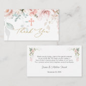 Roses roses Roses Roses Volage Baptême Merci Carte (Devant / Derrière)