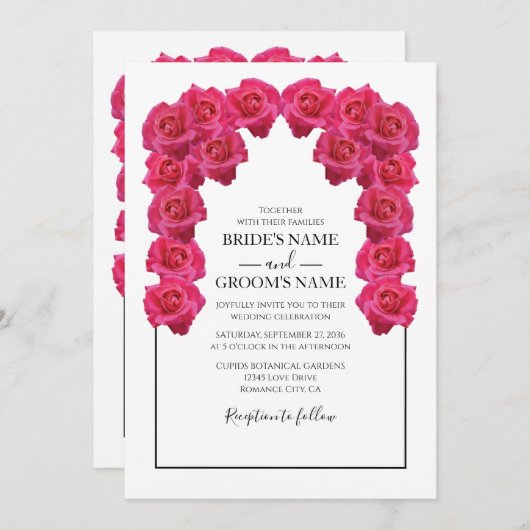 Roses Roses Roses Rustiques Invitations de mariage (Devant / Derrière)