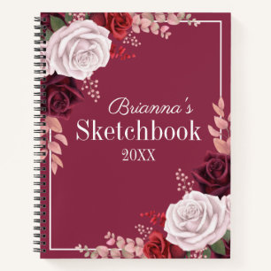 Roses roses rouges Votre nom Carnet carnet de croq