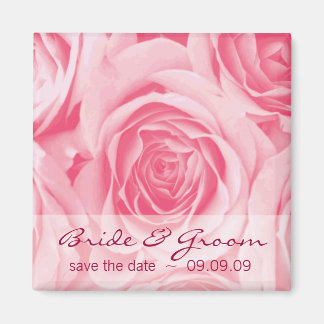 Roses roses sauvez la date Aimant frigo