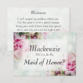 Roses roses Serez-vous ma carte de femme d'honneur (Devant / Derrière)