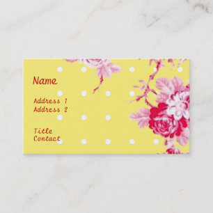 Roses roses Sur Carte de visite Jaune
