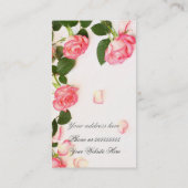 Roses roses sur le carte de visite (Dos)