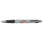 Roses roses sur Mint Stylo de jardin Vintage (Dos)