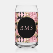 Roses roses sur monogramme Harlequin (Recto)