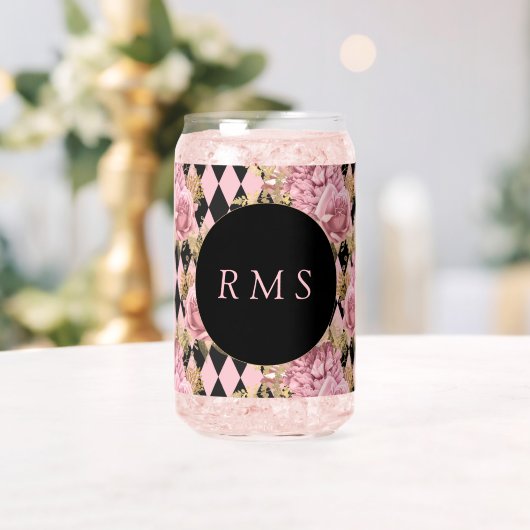 Roses roses sur monogramme Harlequin (Insitu (Mariage))