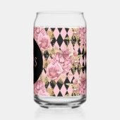 Roses roses sur monogramme Harlequin (Gauche)
