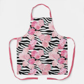 Roses roses, Tiges, Tablier Floral, Polyester (Recto)