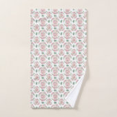 Roses roses verts feuillage d'eucalyptus Cadeau (Serviette à main)