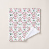 Roses roses verts feuillage d'eucalyptus Cadeau (Gant de toilette)