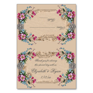 Roses roses, Vintage, Élégant, Cartes de Place
