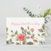 Roses roses Vintages carte de fête des mères (Debout devant)